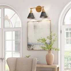 Modern Hot Sale LNC Industrial Bell Vanity - 2 Lights