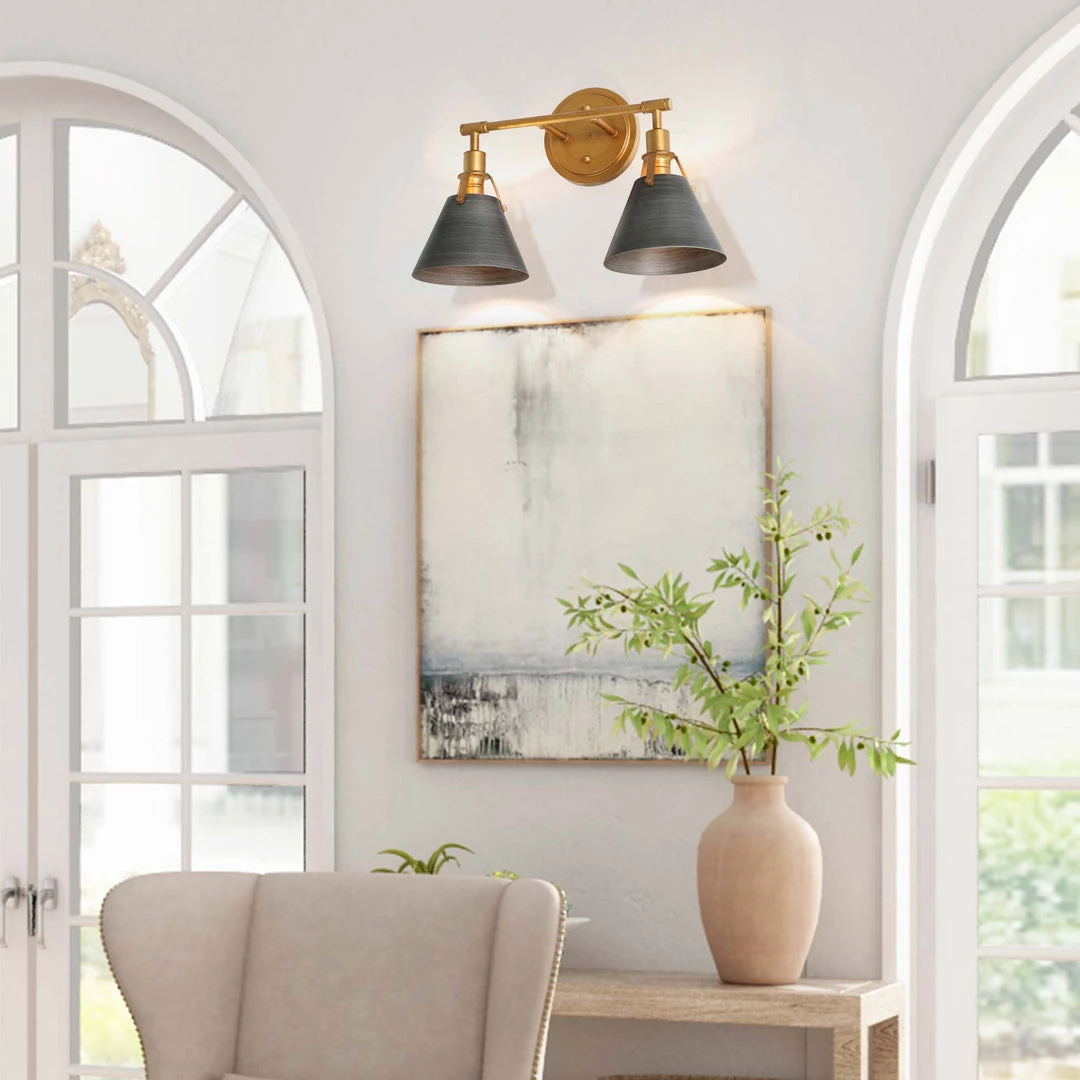 Modern Hot Sale LNC Industrial Bell Vanity - 2 Lights 4 Modern Hot Sale LNC Industrial Bell Vanity - 2 Lights