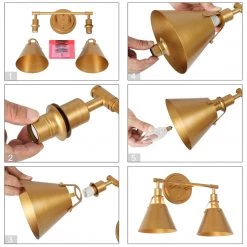 Modern LNC Home - Industrial Bell Wall Light - 2 Lights Hot Sale