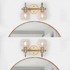 Hot Sale LNC Modern Gold Bathroom Light-2 Lights 16 Hot Sale LNC Modern Gold Bathroom Light-2 Lights
