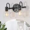 Google LNC Modern Black Bathroom Light-2 Lights