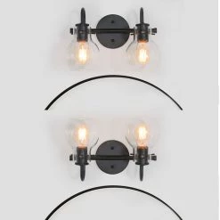 Google LNC Modern Black Bathroom Light-2 Lights