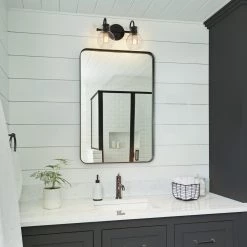 Google LNC Modern Black Bathroom Light-2 Lights