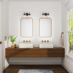 Google LNC Modern Black Bathroom Light-2 Lights