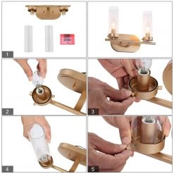 Hot Sale LNC Gold Vanity Light-2 Light