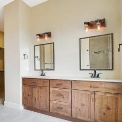 LNC Rustic Wood Retro Wall Sconce-2 Lights