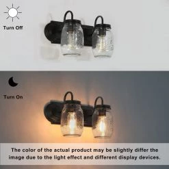 LNC Modern Black Vanity Light-2 Light