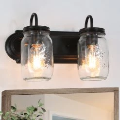 LNC Modern Black Vanity Light-2 Light