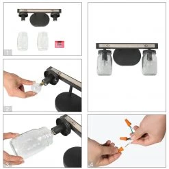 Hot Sale LNC Mason Jar Vanity Light, Rustic Vanity Light-2 Lights