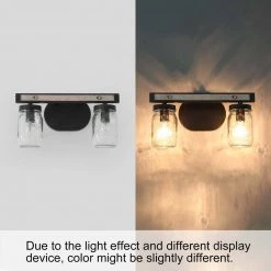 Hot Sale LNC Mason Jar Vanity Light, Rustic Vanity Light-2 Lights