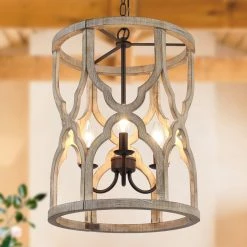 LNC Farmhouse Round Lantern Pendants-3 Lights