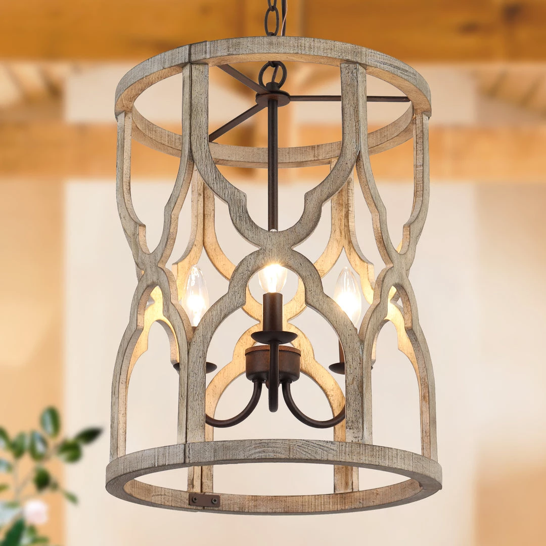 LNC Farmhouse Round Lantern Pendants-3 Lights 3 LNC Farmhouse Round Lantern Pendants-3 Lights