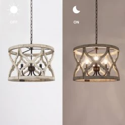 Bedroom Lights LNC Farmhouse Vintage Semi-flush Light-3 Lights