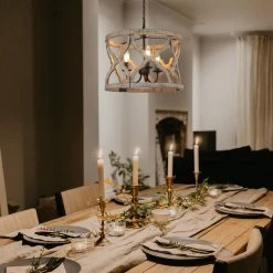 Bedroom Lights LNC Farmhouse Vintage Semi-flush Light-3 Lights