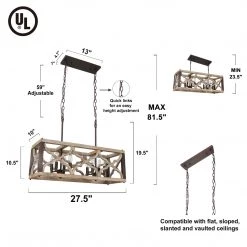 LNC Rustic Farmhouse Kitchen Island Light-6 Lights Chandeliers