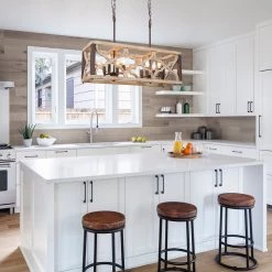 LNC Rustic Farmhouse Kitchen Island Light-6 Lights Chandeliers
