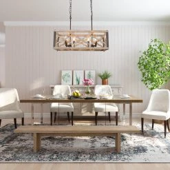 LNC Rustic Farmhouse Kitchen Island Light-6 Lights Chandeliers