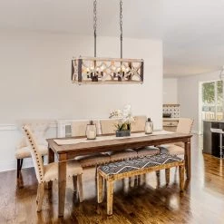 LNC Rustic Farmhouse Kitchen Island Light-6 Lights Chandeliers