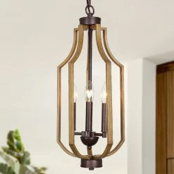 LNC Farmhouse Vintage Lantern Fixture-3 Lights Chandeliers
