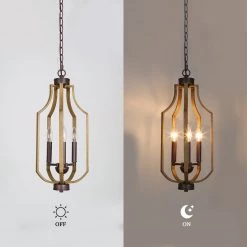 LNC Farmhouse Vintage Lantern Fixture-3 Lights Chandeliers
