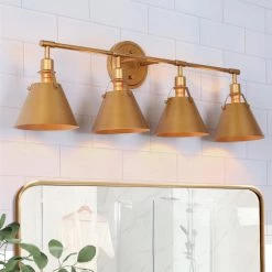 Modern LNC Vintage Gold Vanity Light-4 Lights