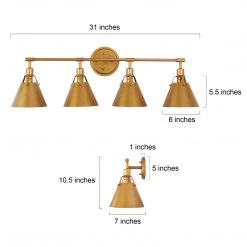 Modern LNC Vintage Gold Vanity Light-4 Lights