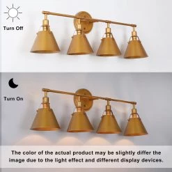 Modern LNC Vintage Gold Vanity Light-4 Lights