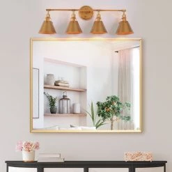 Modern LNC Vintage Gold Vanity Light-4 Lights