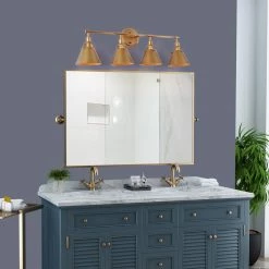 Modern LNC Vintage Gold Vanity Light-4 Lights