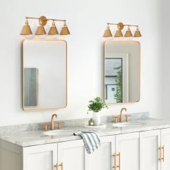 Modern LNC Vintage Gold Vanity Light-4 Lights