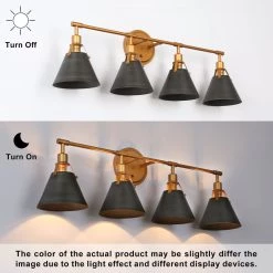 Modern Hot Sale LNC Silver Grey Fixture Vanity Light-4 Lights