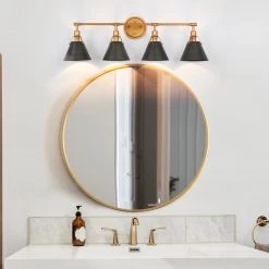 Modern Hot Sale LNC Silver Grey Fixture Vanity Light-4 Lights