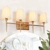 Lighting LNC Modern Milk Glass Shades Bathroom Light-4 Lights