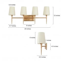 Lighting LNC Modern Milk Glass Shades Bathroom Light-4 Lights