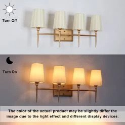 Lighting LNC Modern Milk Glass Shades Bathroom Light-4 Lights