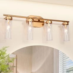 Modern LNC Gold Vanity Light-4 Lights