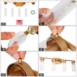 Modern LNC Gold Vanity Light-4 Lights