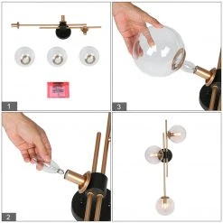 Lighting LNC Modern Gold Vanity - 3 Lights